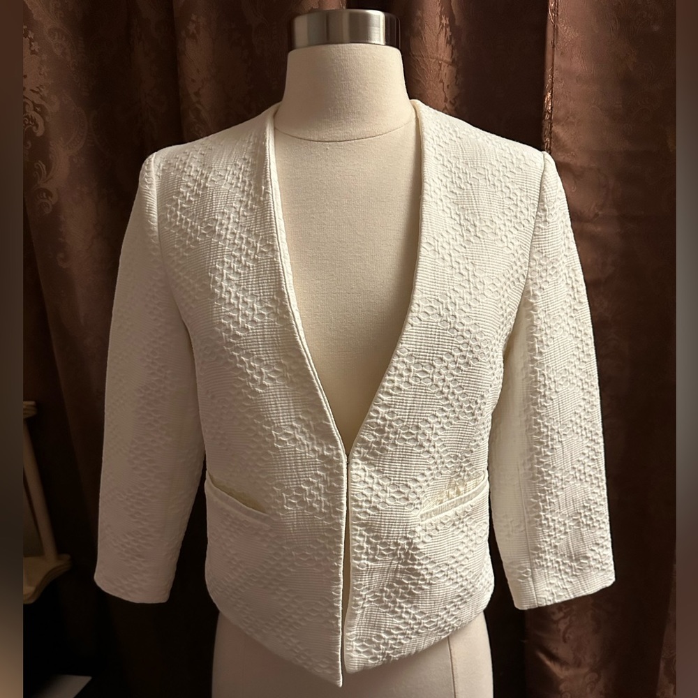 Banana Republic Textured White Blazer